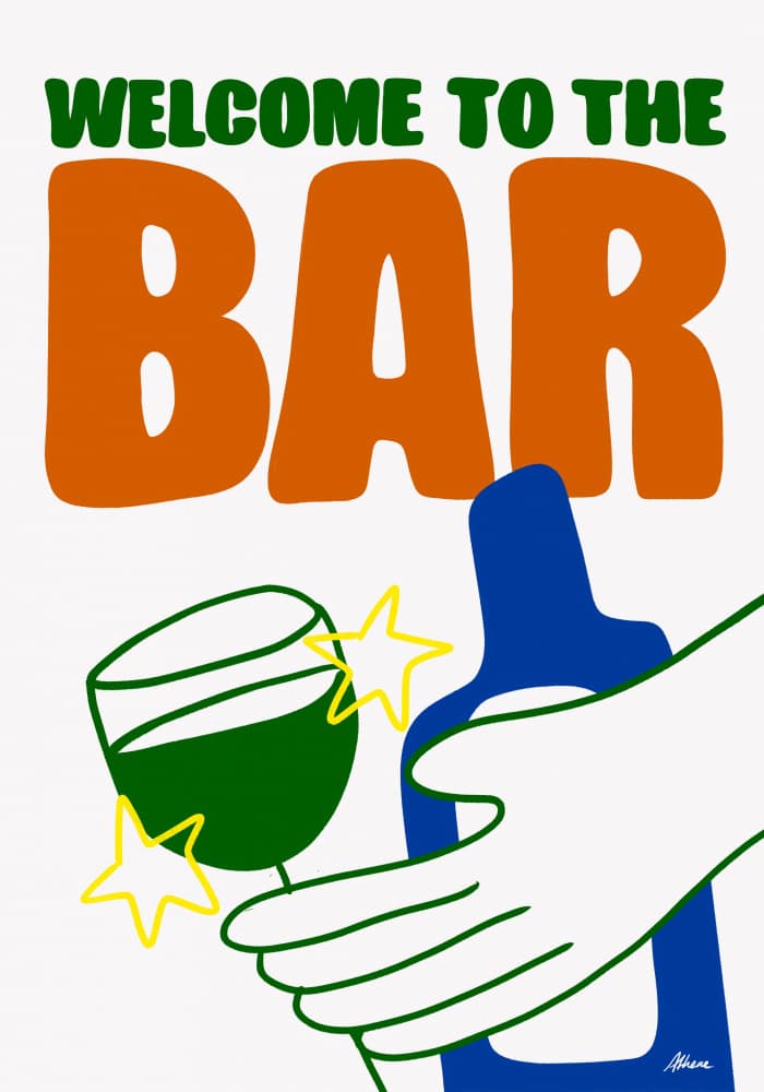 Welcome to the Bar by Athene Fritsch — canvas wall art