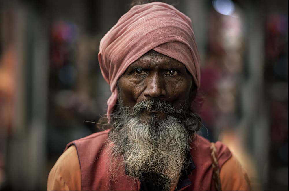 Intense Indian Portrait by Waldemar Szmidt — canvas wall art