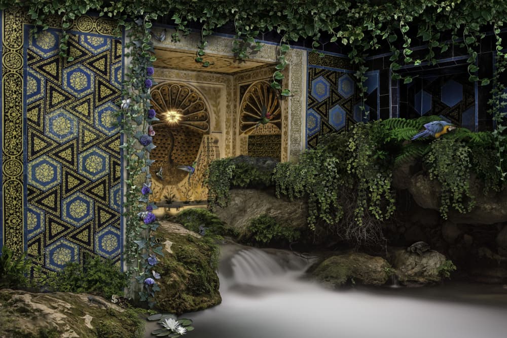 Moorish Grotto Waterfall by Pelin Atilla — canvas wall art