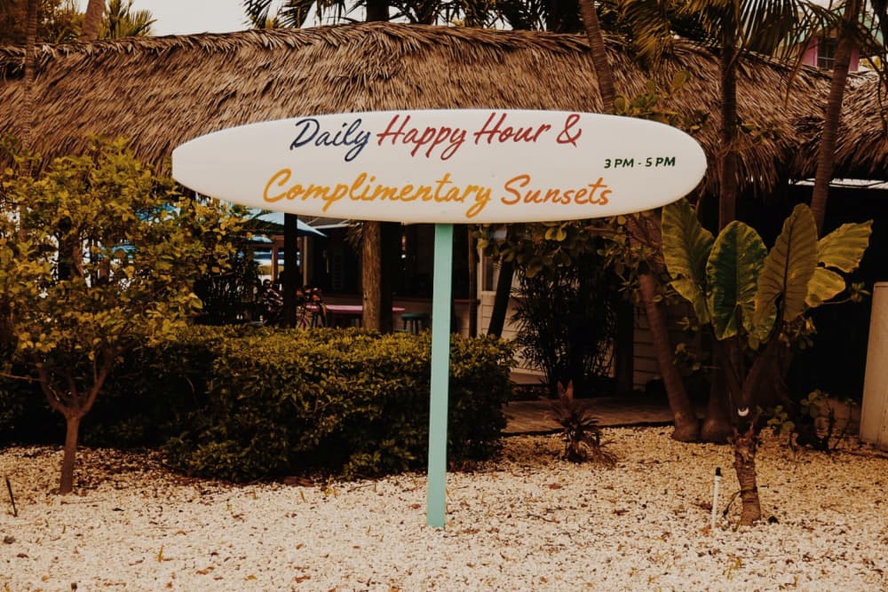 Tropical Happy Hour Sign by Del Mundo Imagery — canvas wall art