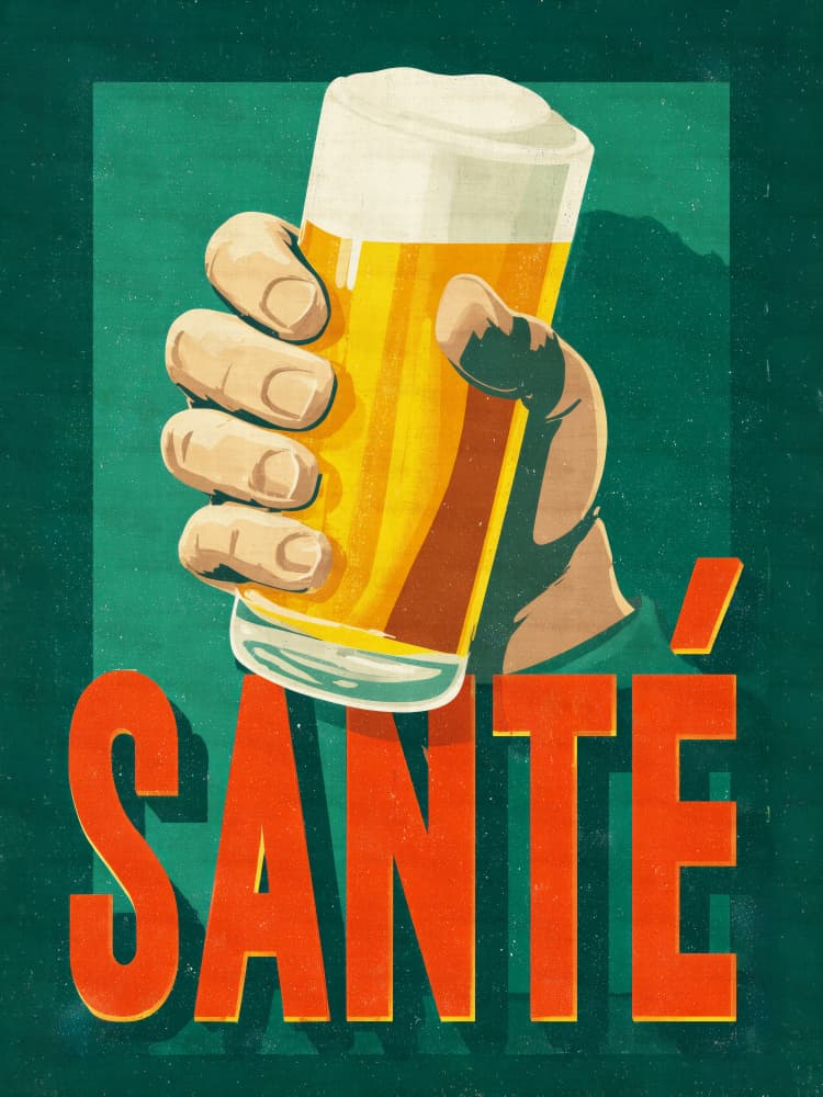 Santé Beer Toast by Andreas Magnusson — canvas wall art