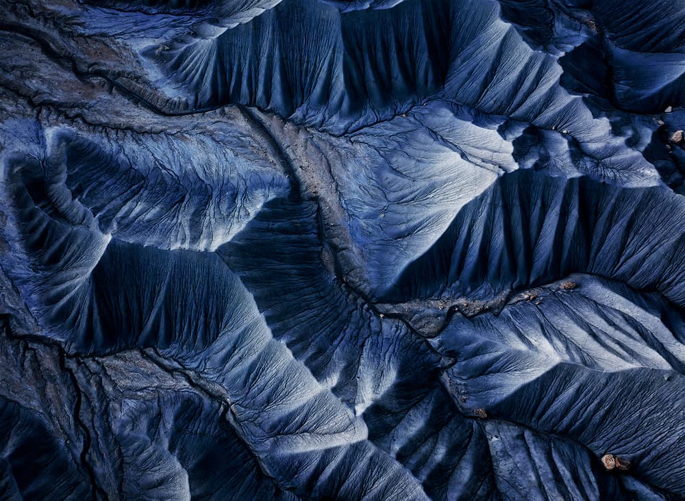 Deep Blue Earth Folds by Shenshen Dou — canvas wall art