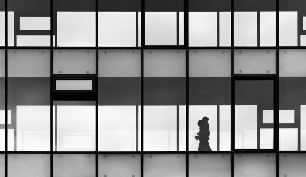 Modern Grid Walker by Jef Van den Houte — canvas wall art