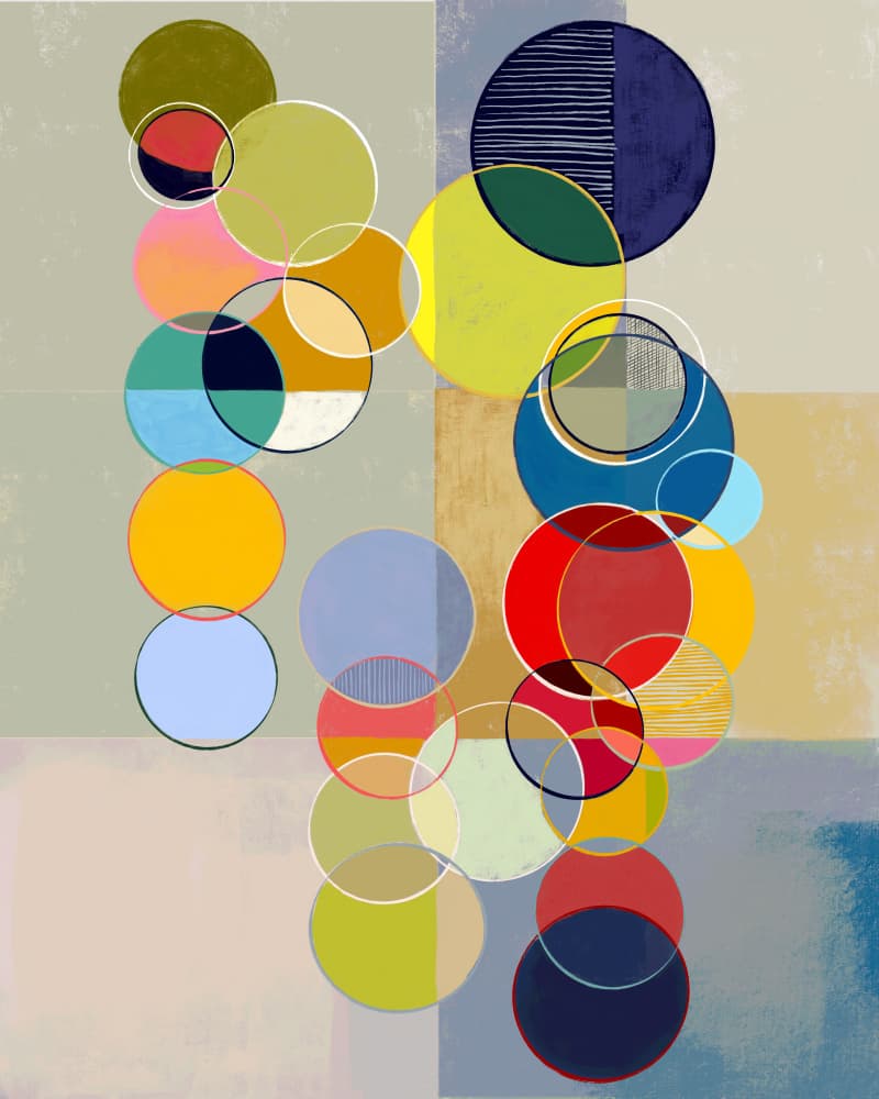 Vibrant Geometric Circles by CATS AND DOTZ — canvas wall art