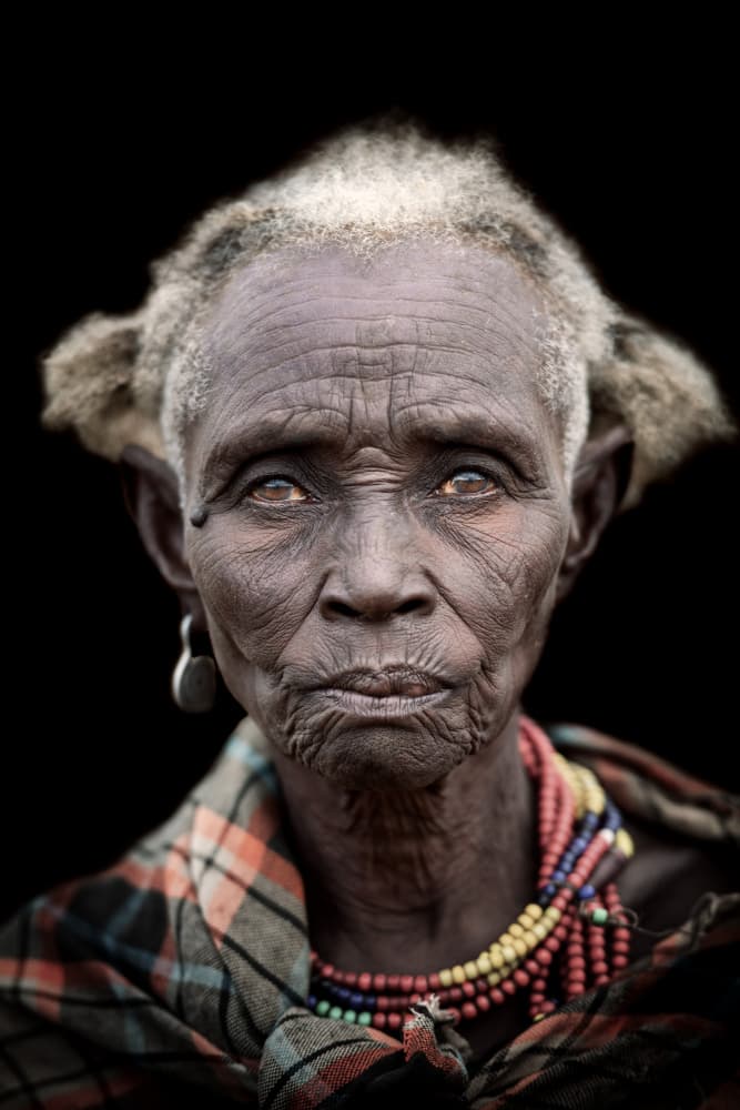 Elderly African Woman Portrait by Trevor Cole — canvas wall art