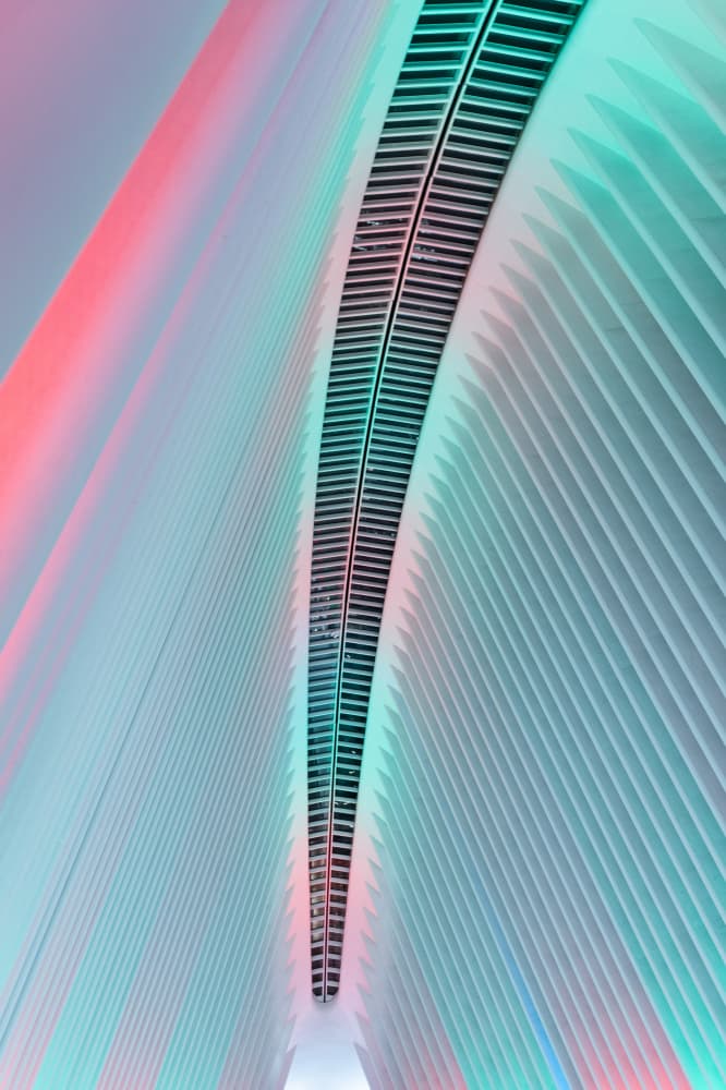 Colorful Curved Architecture by Hal Li — canvas wall art