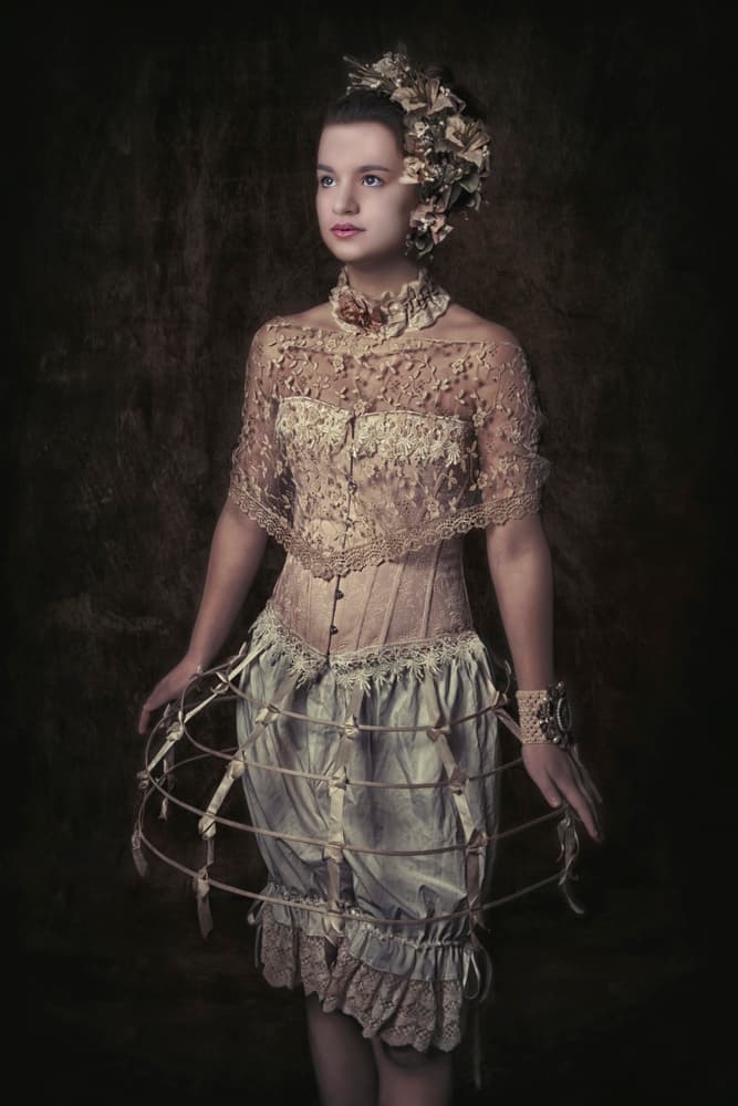 Lace Corset Portrait by Carola Kayen-Mouthaan — canvas wall art