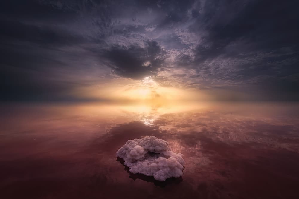 Pink Lake Crystal Dawn by Jose Antonio Triviño Sanchez — canvas wall art
