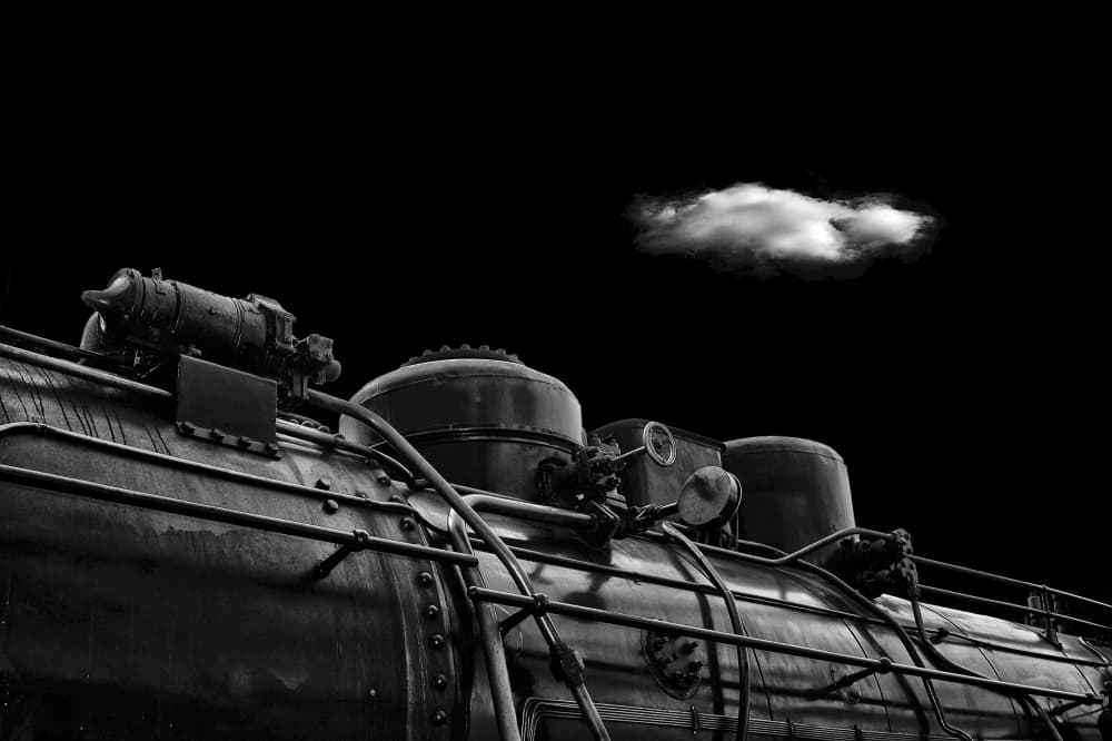 Dark Steam Train by Stefan Eisele — canvas wall art
