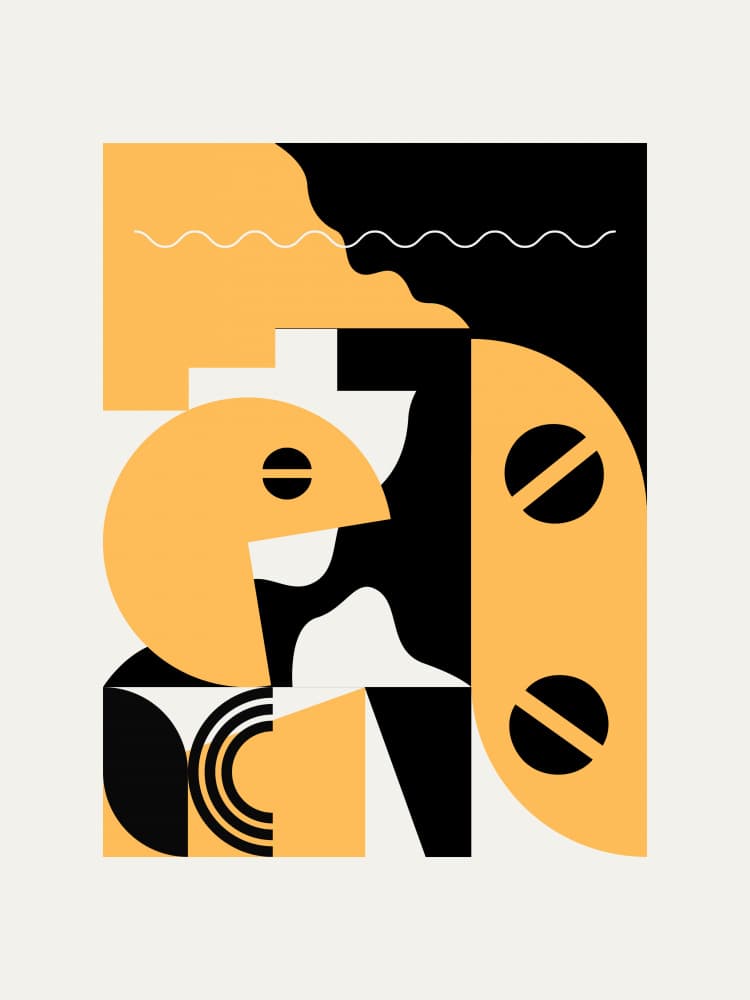 Playful Geometric Abstract by Little Dean — canvas wall art