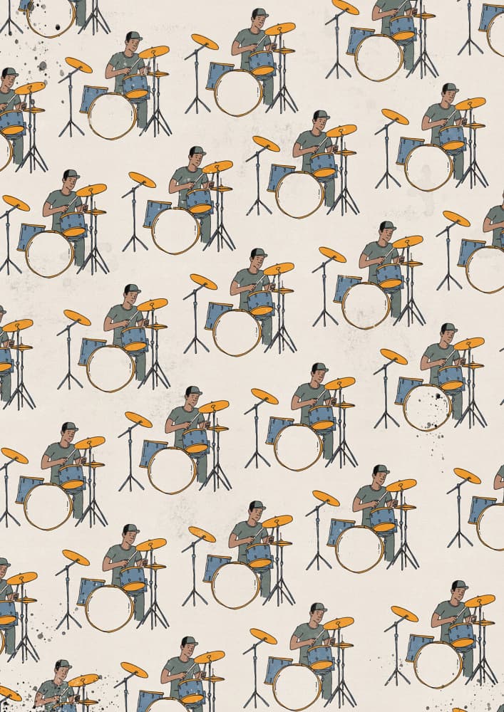 Drummers Playing Pattern by Nicholas — canvas wall art