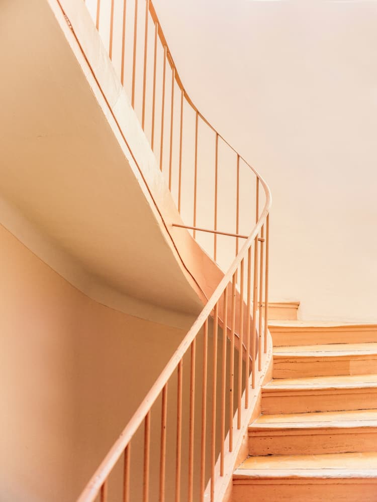 Orange Steps | Architectural Minimalism by Raisa Zwart — canvas wall art