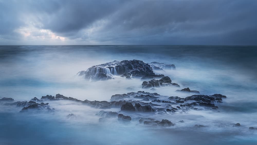 Ethereal Ocean Rocks by James Cai — canvas wall art