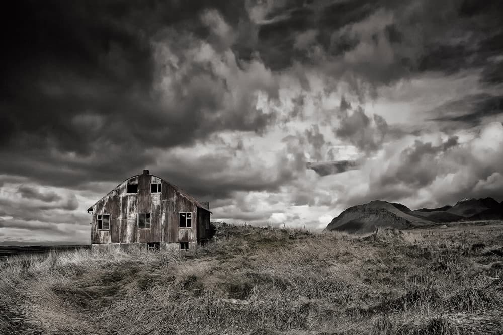 Abandoned House Stormy Sky by Þorsteinn H. Ingibergsson — canvas wall art