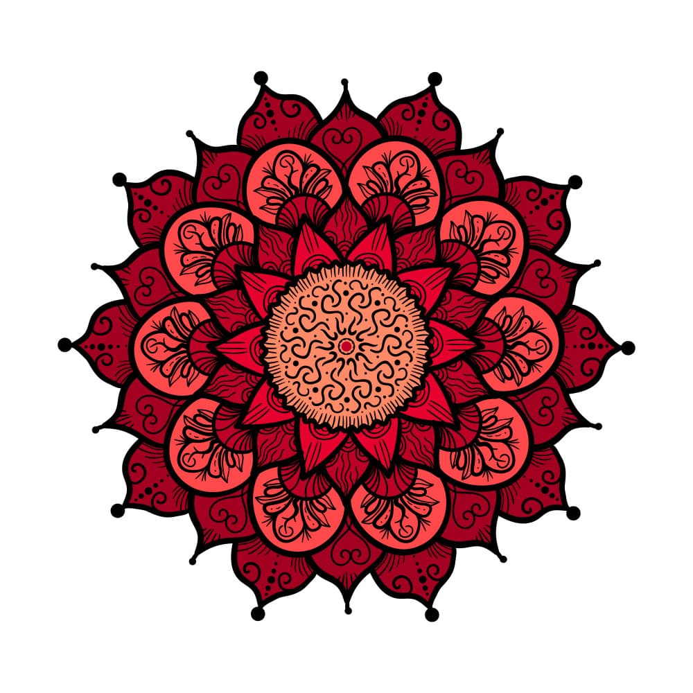 Red Mandala Bloom by Marika Barsrsind — canvas wall art