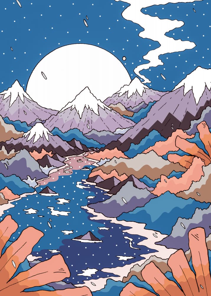 Mystical Mountain Moon by Stephen Wade — canvas wall art