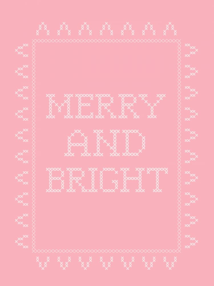 Merry Bright Cross Stitch by Jolly and Dash — canvas wall art