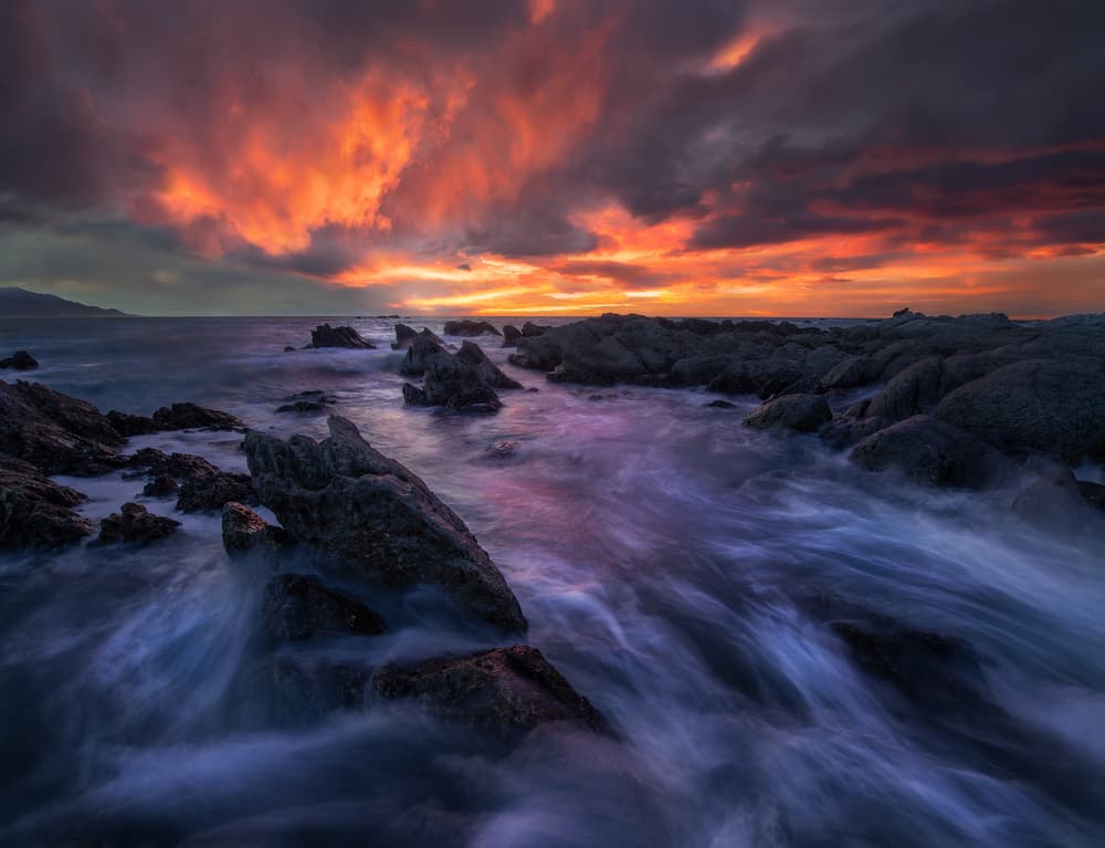 Dramatic Coastal Sunset by Yan Zhang — canvas wall art