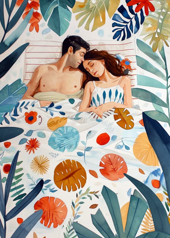 Peaceful Sleep Botanical Embrace by Justyna Jaszke — canvas wall art