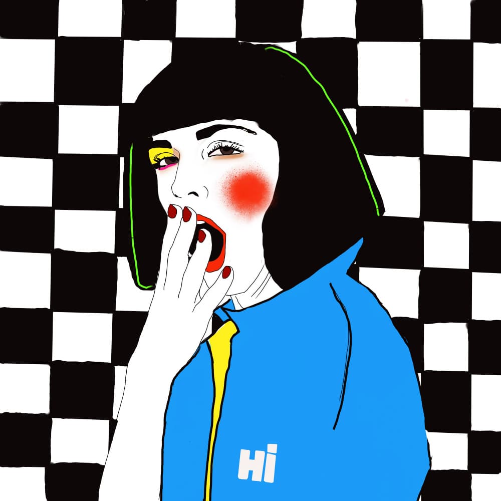 Yawning Pop Girl by Ana Sneeringer — canvas wall art