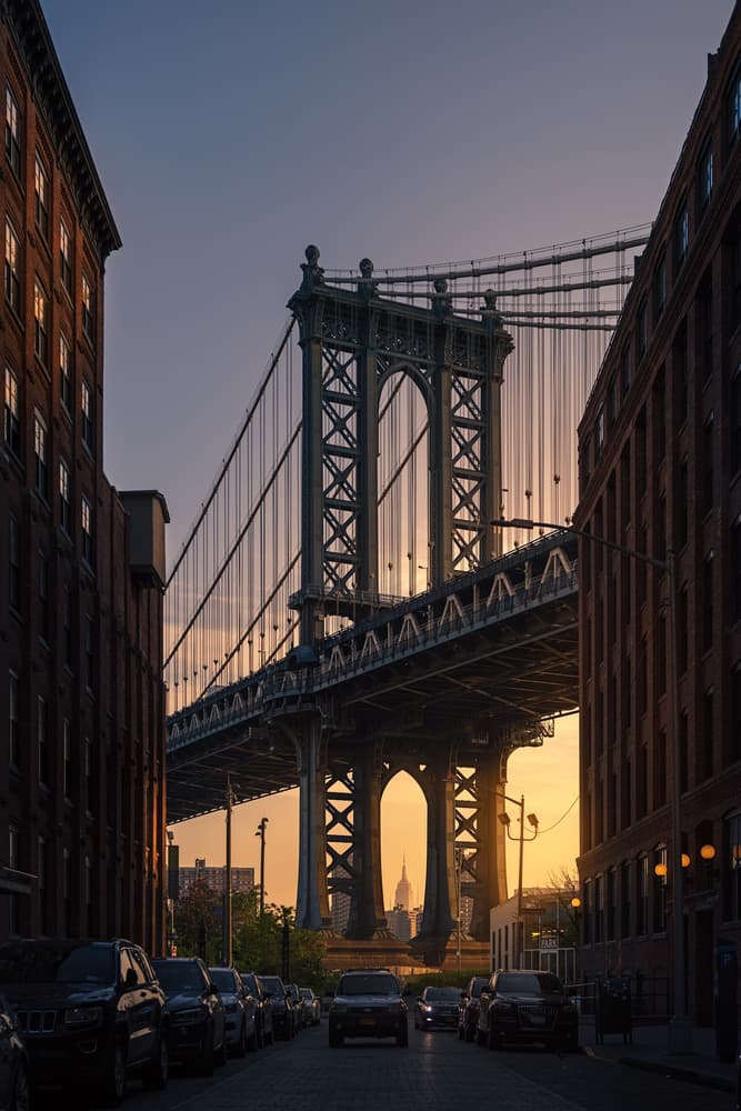 Manhattan Bridge Golden Glow by David Martin Castan — canvas wall art