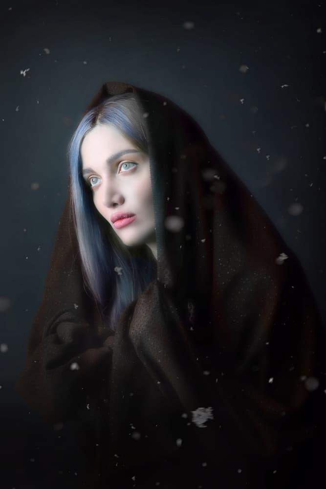 Ethereal Winter Woman by Moein Hasheminasab — canvas wall art