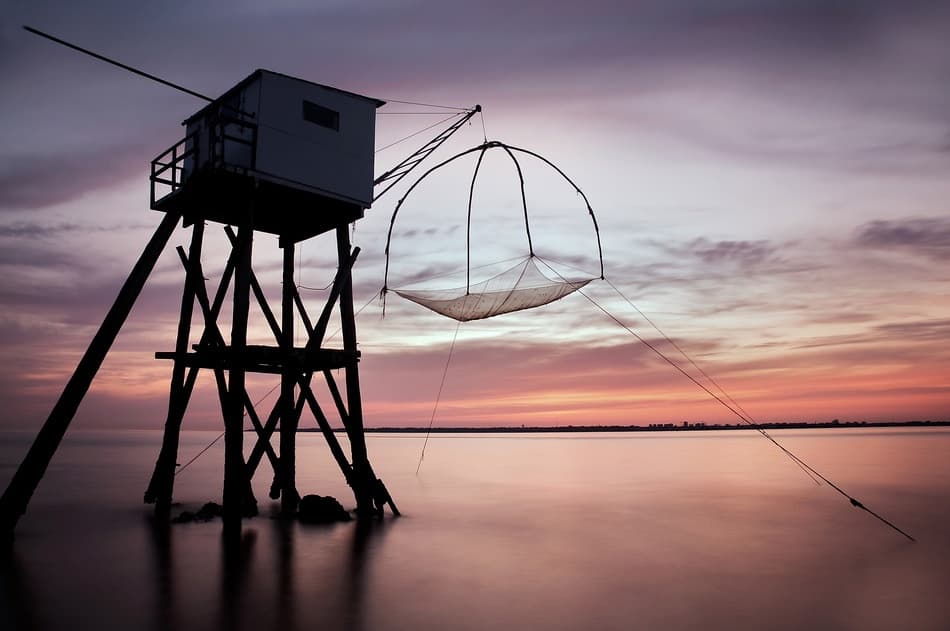 Coastal Fishing Hut Sunset by FrankBa — canvas wall art