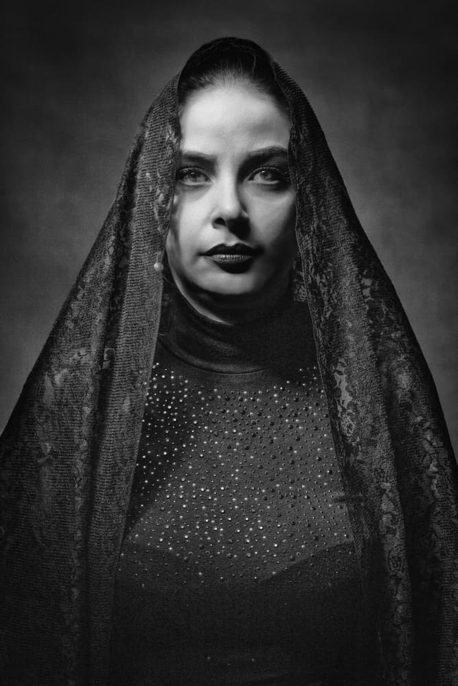 Elegant Veiled Portrait by Glamour Studio — canvas wall art
