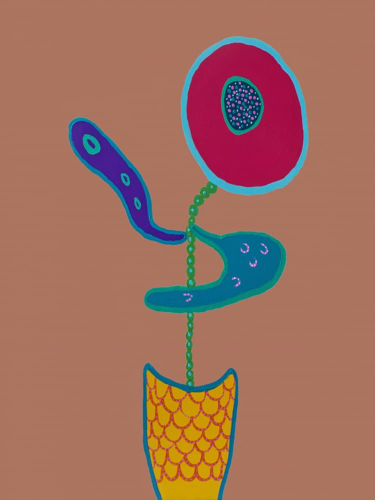 Whimsical Abstract Flower Vase by Helen Joynson — canvas wall art