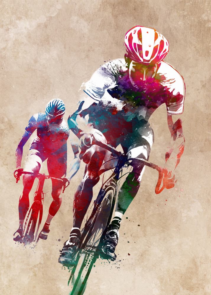 Vibrant Cycling Race by Justyna Jaszke — canvas wall art