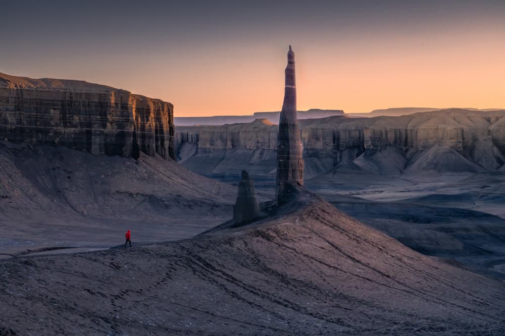 Desert Spire Twilight by Catherine Lu — canvas wall art