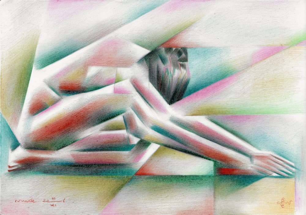 Abstract Figure Contemplation by Corné Akkers — canvas wall art