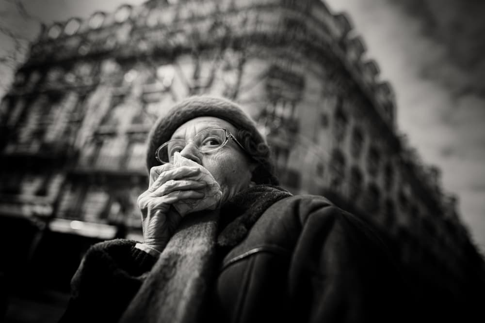 Pensive Woman Paris Street by Christophe Debon — canvas wall art