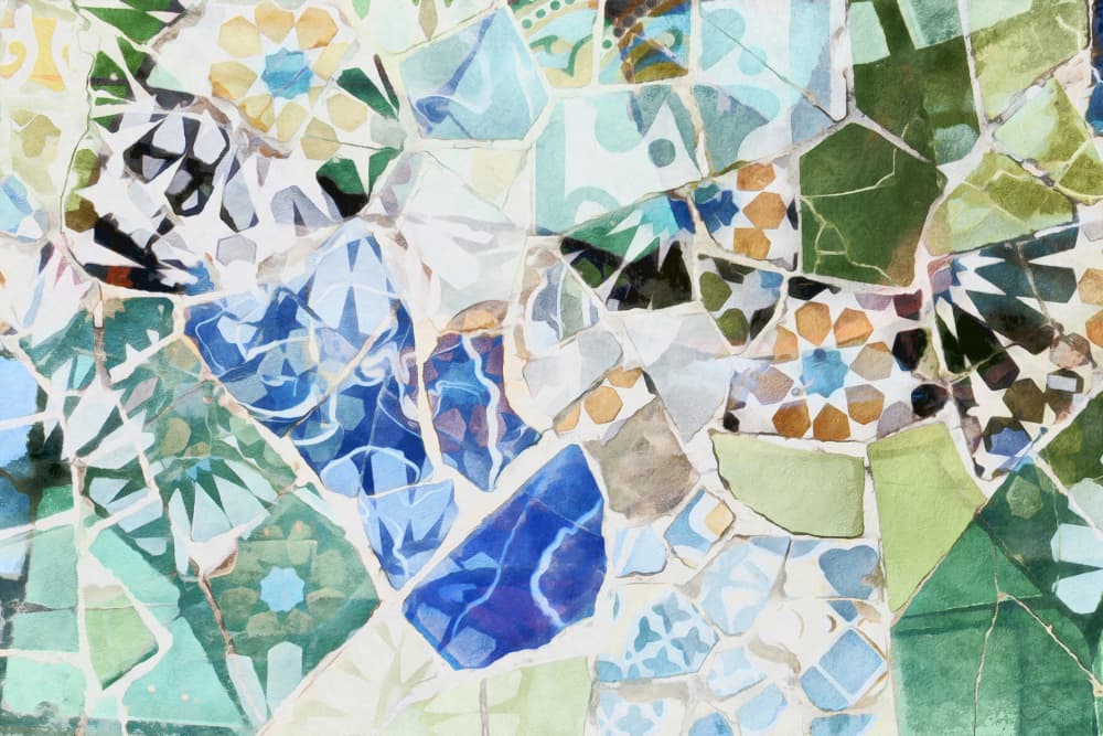 Vibrant Ceramic Mosaic by amini54 — canvas wall art