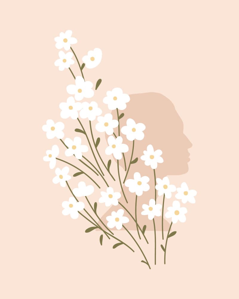 Delicate Floral Silhouette by KsanaKalpa — canvas wall art
