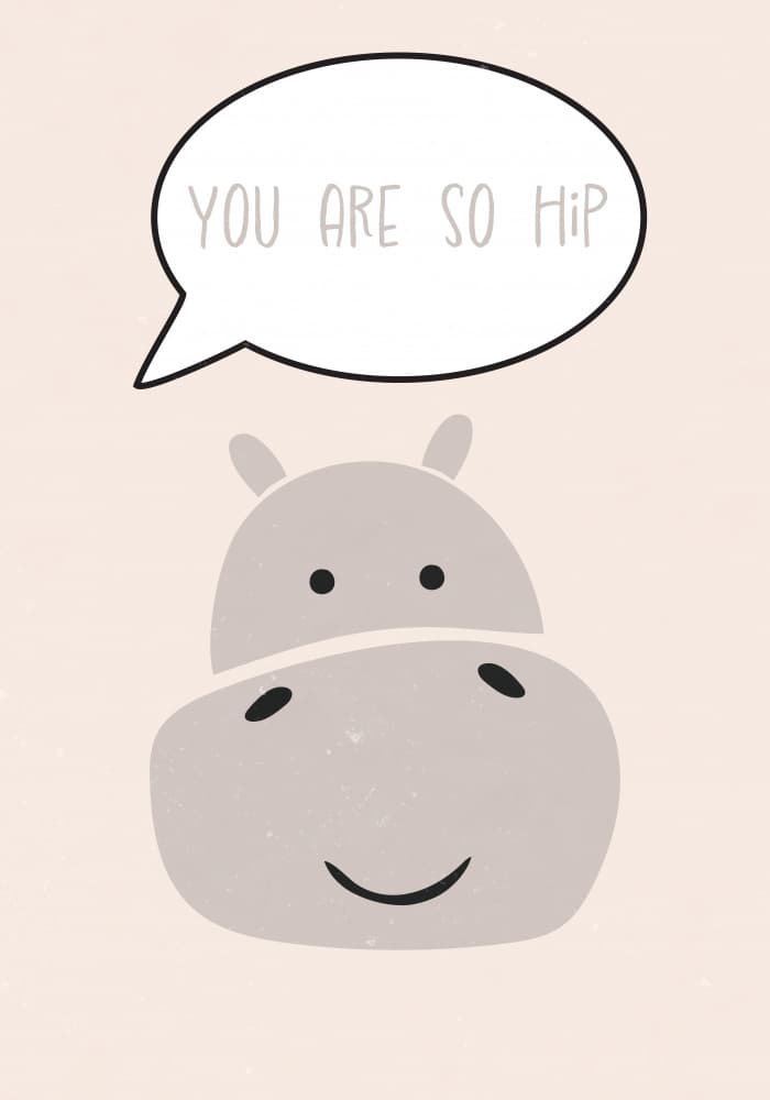 Cute Hip Hippo by Sarah Manovski — canvas wall art