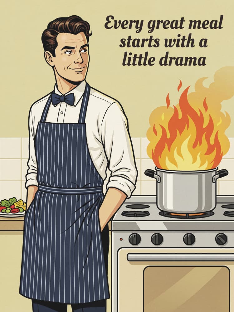 Kitchen Drama Chef by Andreas Magnusson — canvas wall art