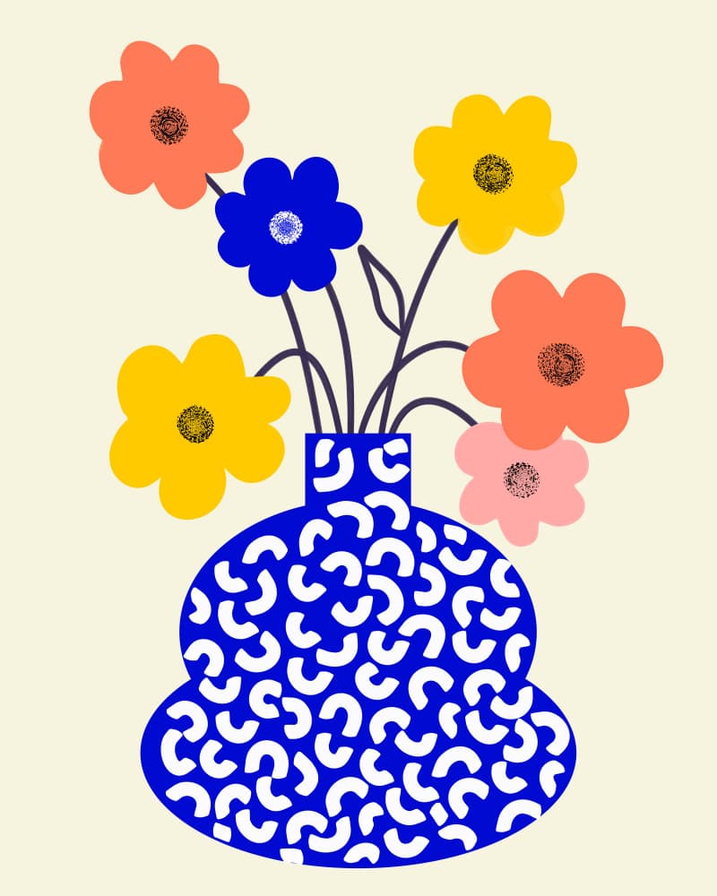 Colorful Abstract Flowers by Uma Gokhale — canvas wall art