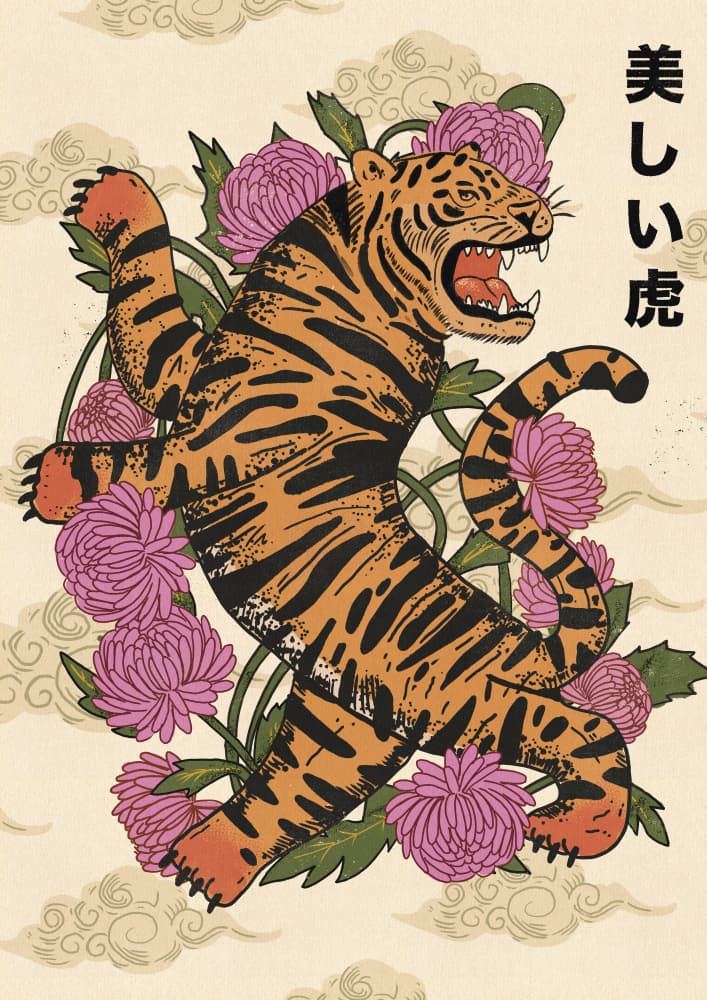 Majestic Tiger Blooms by Nicholas — canvas wall art