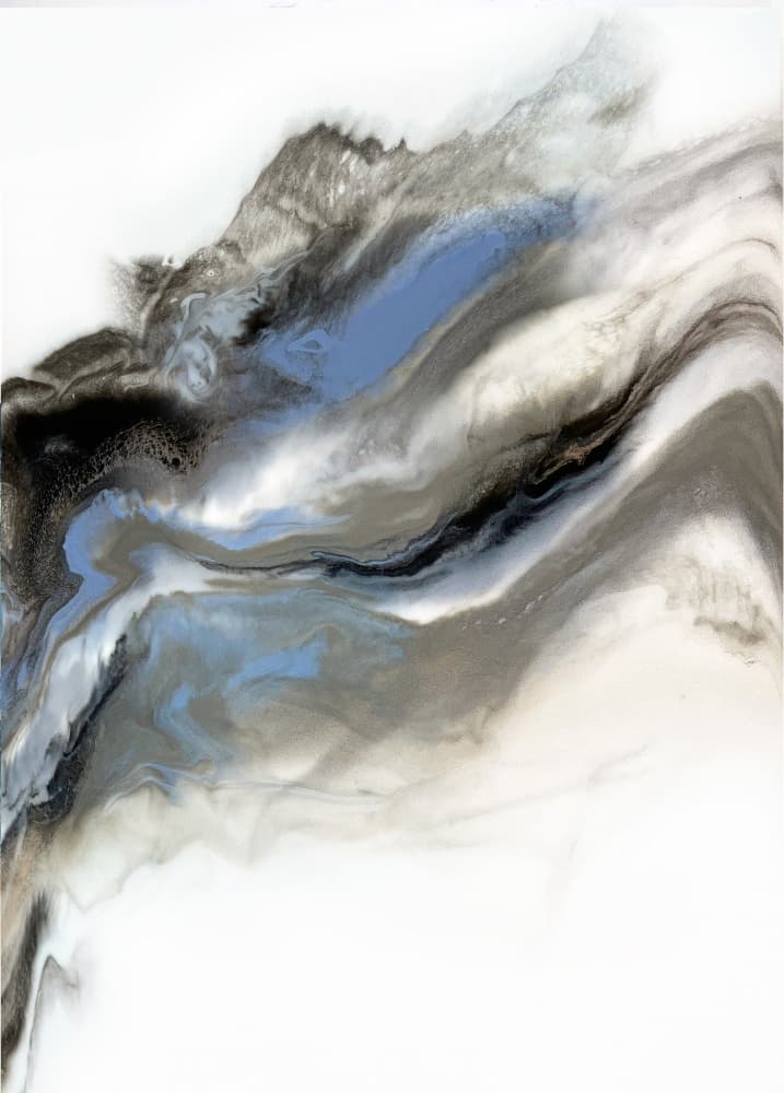 Blue Grey Fluid Abstract by Alyson Storms — canvas wall art