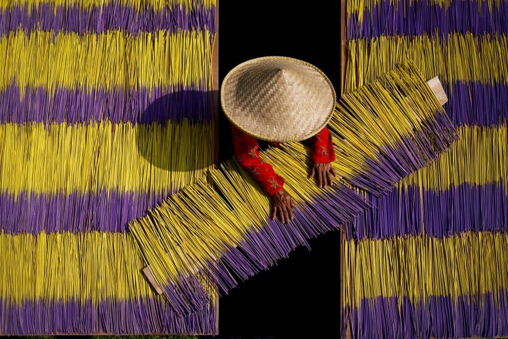 Artisan Weaving Colorful Mat by Gatot Herliyanto — canvas wall art