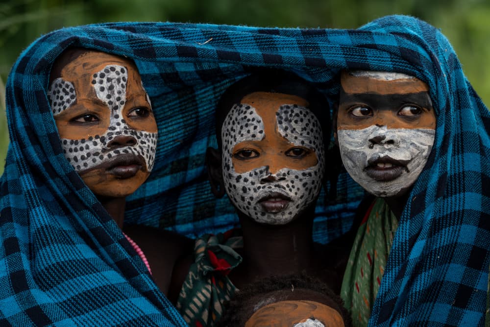 African Painted Faces by HuongHoang — canvas wall art
