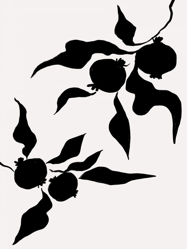 Pomegranate Silhouettes by Treechild — canvas wall art