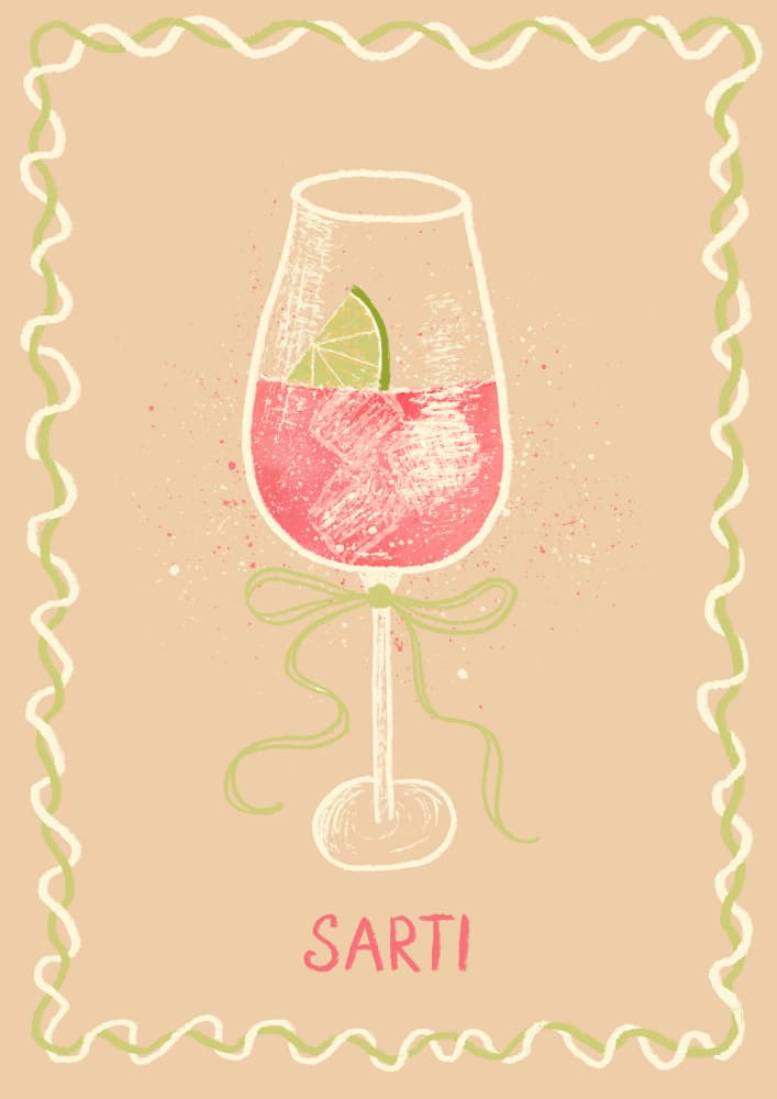 Refreshing Pink Cocktail