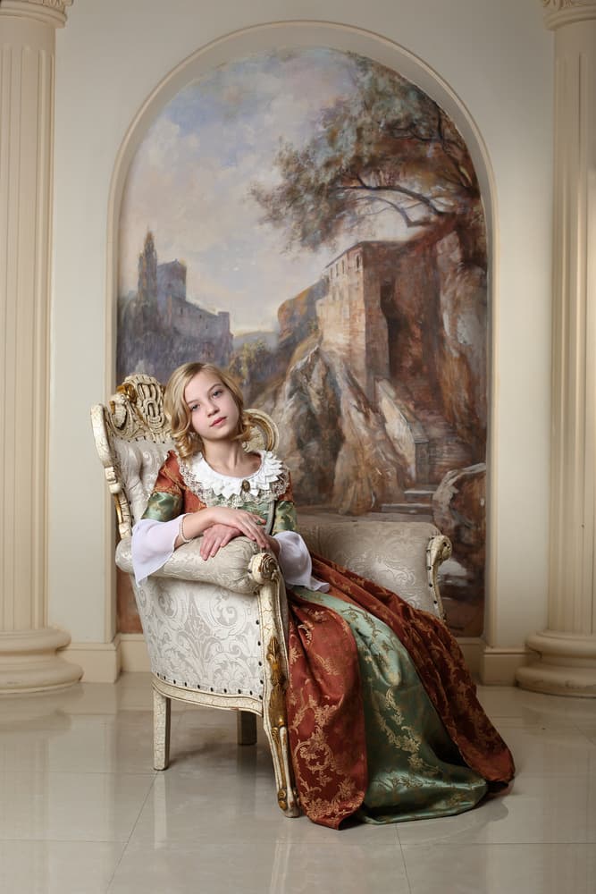 Elegant Lady In Renaissance Dress by Victoria Glinka — canvas wall art