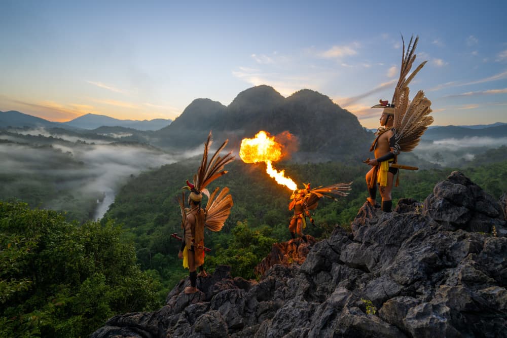Sunrise Fire Warriors by Wenjin Yu — canvas wall art