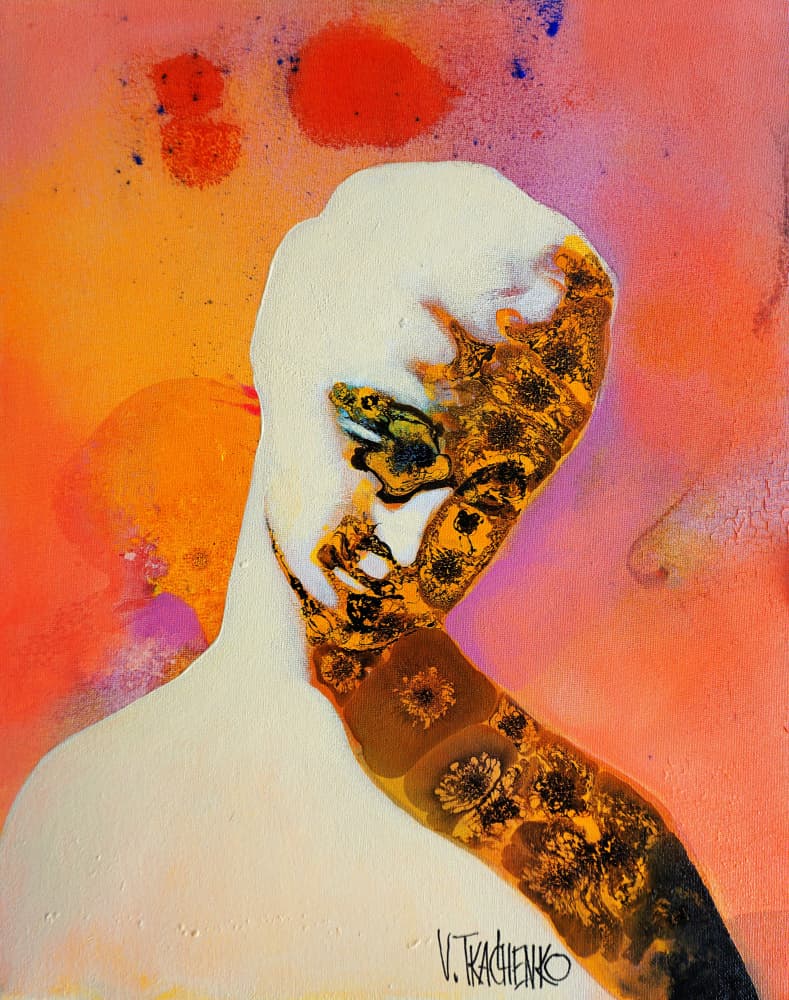 Abstract Golden Figure by Victor Tkachenko — canvas wall art