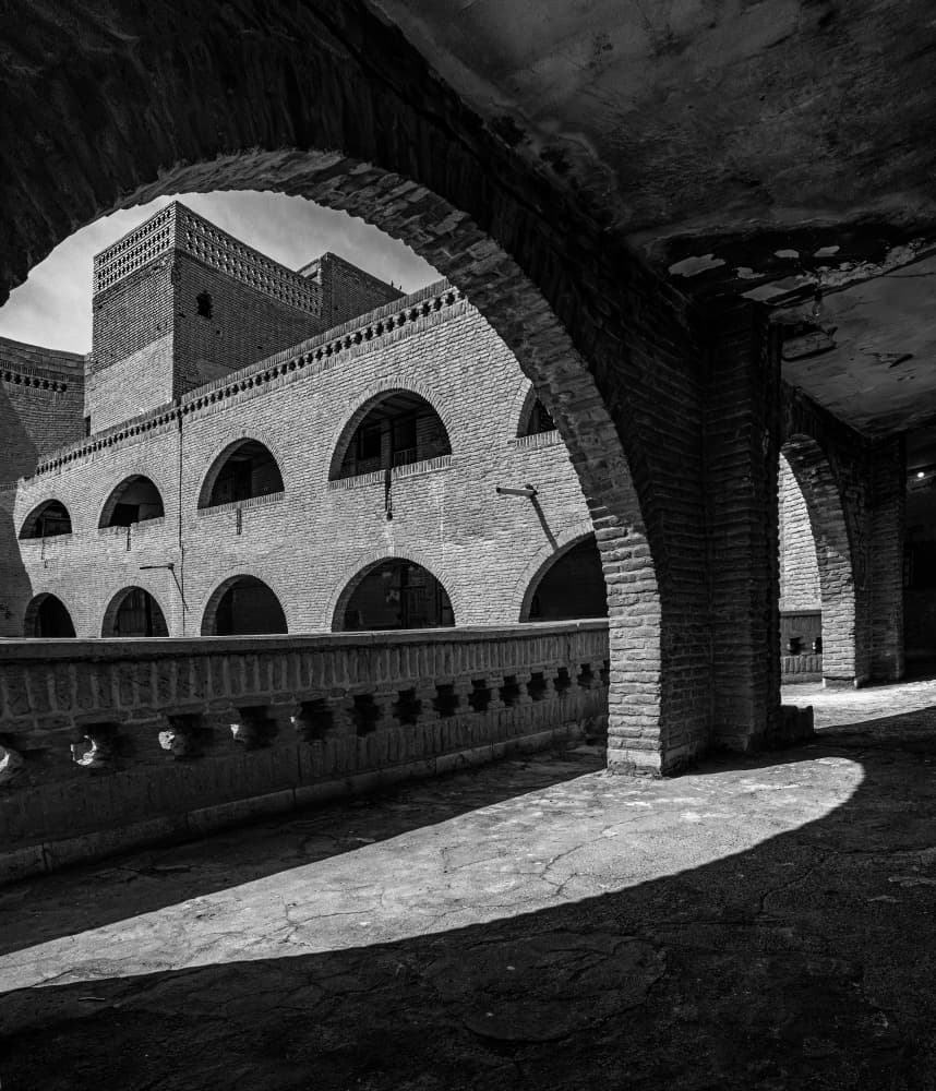 Shadowed Arches Building by Ali Barootkoob — canvas wall art