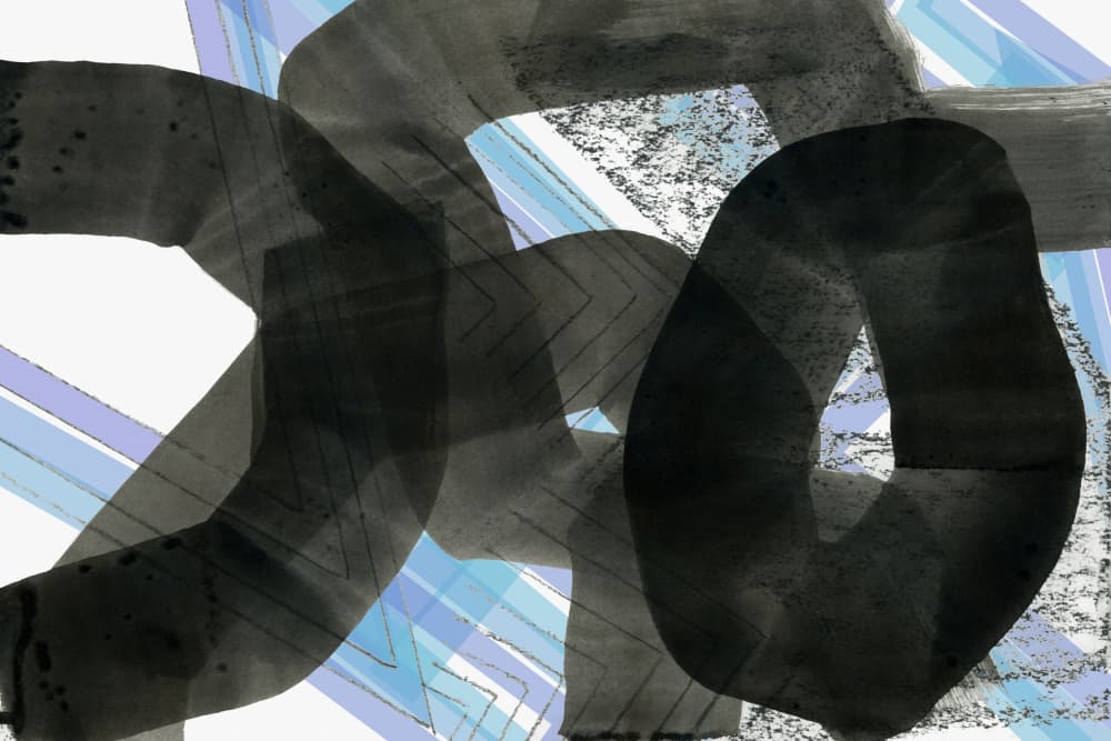 Dynamic Blue Gray Abstract by cartissi — canvas wall art