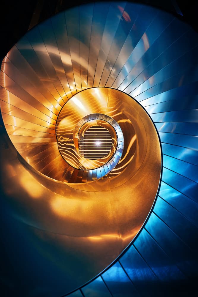 Golden Blue Spiral by MingLun Tsai (蔡明倫) — canvas wall art